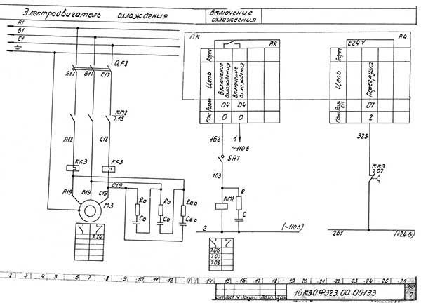 Схема електрична токарного верстата з ЧПУ 16К30Ф3